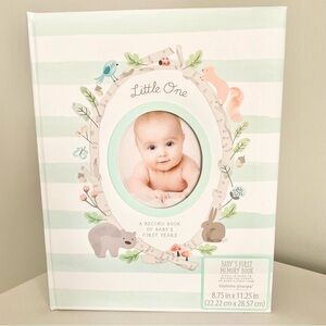 Little One Memory Record Book Baby’s First Years Picture Frame Cover New